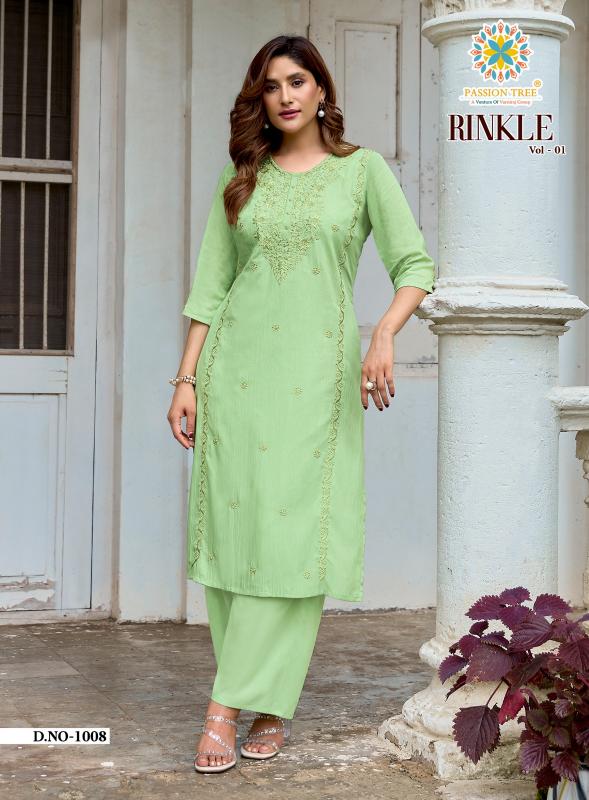 Passion tree rinkle vol-1 catlouges kurtis wholesale in surat